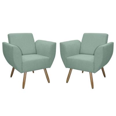 Kit De 2 Poltronas Jolly Cadeira Decorativa Em Tecido Boucle Verde