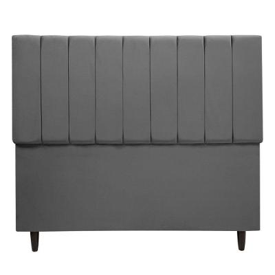 Cabeceira Cama Box Maju 1,40 Casal Veludo Linha Premium Chumbo