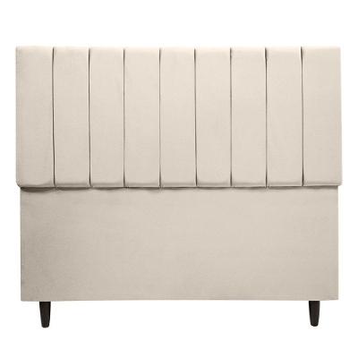 Cabeceira Cama Box Maju 1,40 Casal Veludo Linha Premium Bege