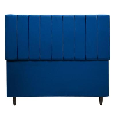 Cabeceira Cama Box Maju 1,40 Casal Veludo Linha Premium Azul Marinho