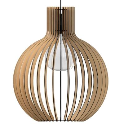 Luminária Teto Tipo Pendente Cúpula Mdf - Completa Cor: Mdf Cru