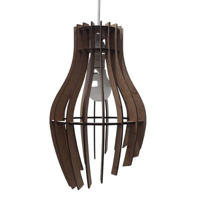 Luminária Teto Tipo Pendente Garra Mdf - Completa Cor: Marrom