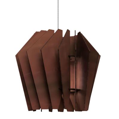 Luminária Teto Tipo Pendente Espiral Mdf - Completa Cor: Marrom