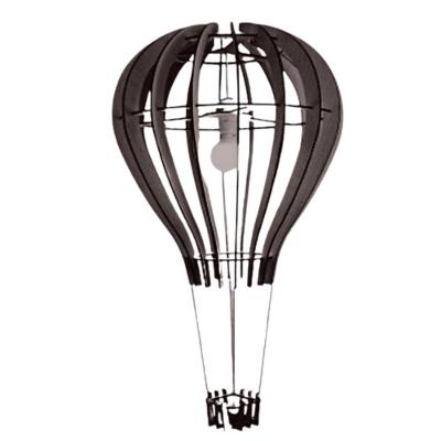 Luminária Teto Tipo Pendente Balão Mdf - Completa Cor: Preta