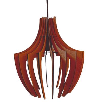 Luminária Teto Tipo Pendente Aranha Mdf - Completa Cor: Marrom