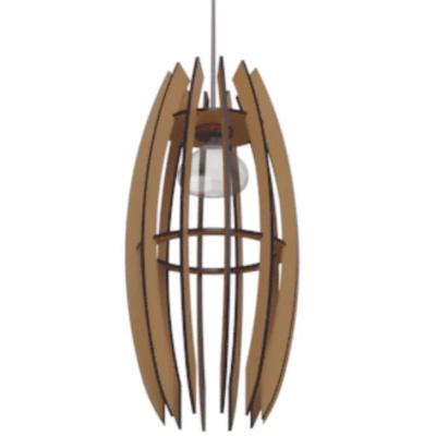 Luminária Teto Tipo Pendente Espinhos Mdf - Completa Cor: Marrom