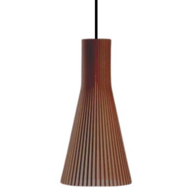 Luminária Teto Tipo Pendente Funil Mdf - Completa Cor: Marrom