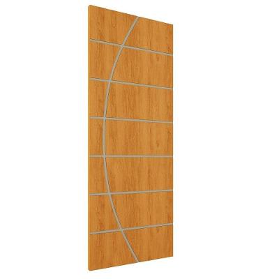 Kit 2 Portas De Madeira Frisada U.v 210cm X 90cm - R20c Cerejeira
