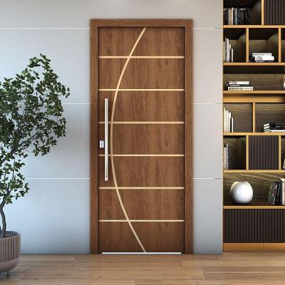 Kit 2 Portas De Madeira Frisada U.v 210cm X 70cm - R20c Imbuia