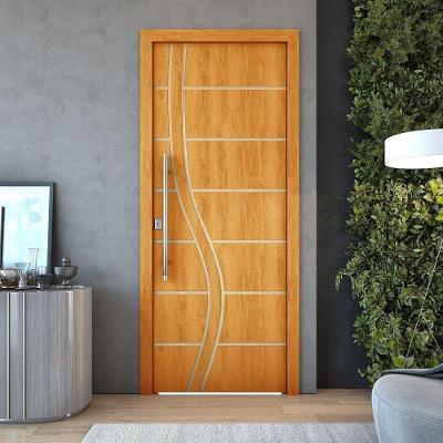 Kit 4 Portas De Madeira Frisada U.v 210cm X 70cm - R70ss Cerejeira
