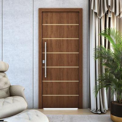 Kit 2 Portas De Madeira Frisada U.v 210cm X 90cm - R50vl Imbuia