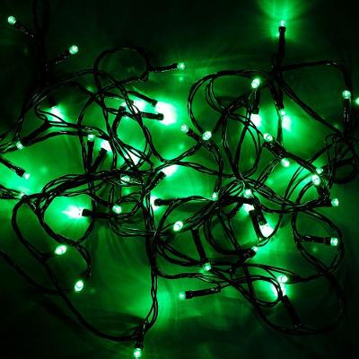 Cordão Com 50 Lampadas De Led Formato Pequena Gota 5 Metros Fio Verde Escuro Verde