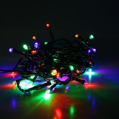 Cordão Com 50 Lampadas De Led Formato Pequena Gota 5 Metros Fio Verde Escuro Colorido