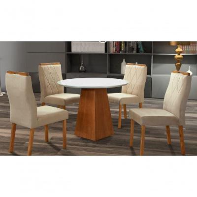 Sala De Jantar Maciça 1x1 Com 4 Cadeiras Mônaco Art Salas
