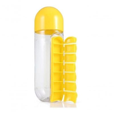 Garrafa Plastico Porta Comprimidos Destacavel 600ml Amarelo