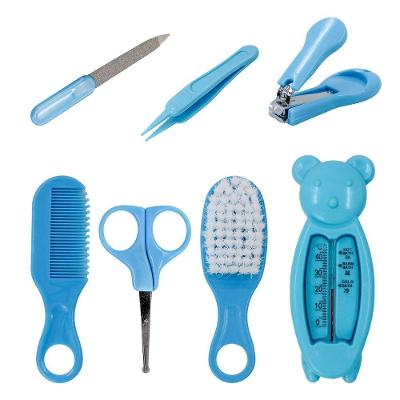 Kit Cuidados Higiene Bebe Pente Escova Cortador De Unha Recém Nascidos Azul