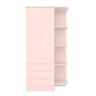 Guarda Roupa 2 Portas E 3 Gavetas Ronda Rosa Acetinado