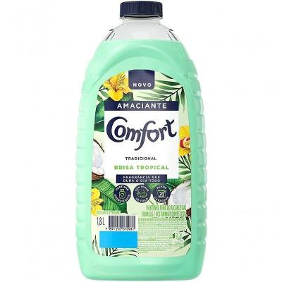 Amaciante Comfort De Roupa Brisa Tropical Com Toque De Coco Frasco 1 8l