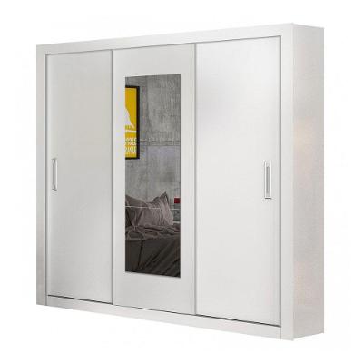 Guarda Roupa Casal Bahia 3 Portas Espelho Carioca Branco