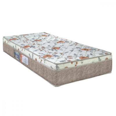 Colchão Solteiro Ortopedico D45 88x188x25 Bege Branco Floral Laranja Portobel Bege Com Branco