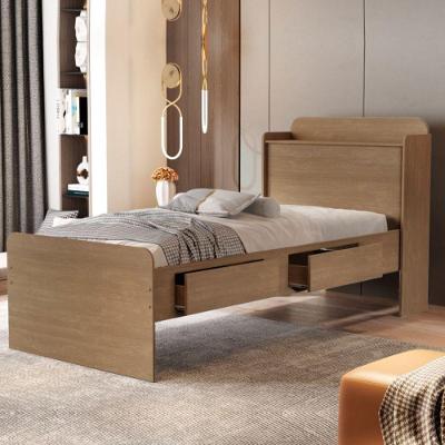 Cama De Solteiro Com Baú Tamiris Castanho Wood Cambel Castanho Wood