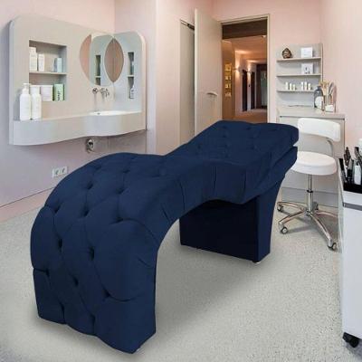 Maca Estética Estofada Reclinável Ergonômica Suede Vanessa Azul Marinho