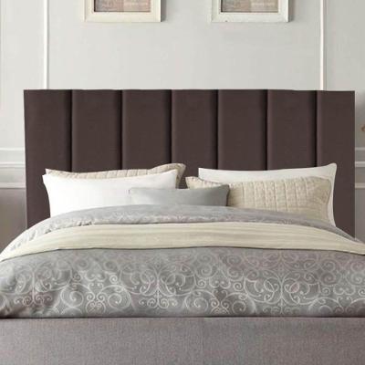 Cabeceira Estofada Cama Box Solteiro 90 Cm Laura Suede Marrom