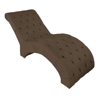 Recamier Divã Espreguiçadeira Para Sala Cliníca Aline Suede Marrom