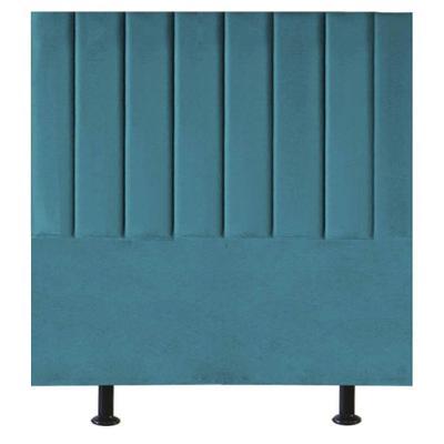 Cabeceira Estofada Cama Casal Queen Size 160 Cm Alice Suede Azul Turquesa