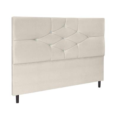 Cabeceira Cama Solteiro 90 Cm Camboriú Suede Bege E Frame