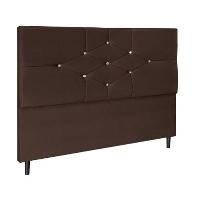 Cabeceira Cama Solteiro 90 Cm Camboriú Suede Marrom E Frame