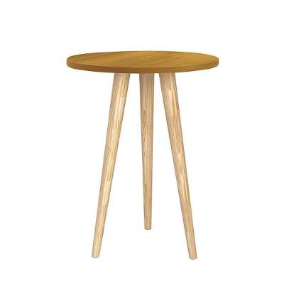 Mesa De Canto Theo Savana Com Pés Madeira Natural - Reller Móveis