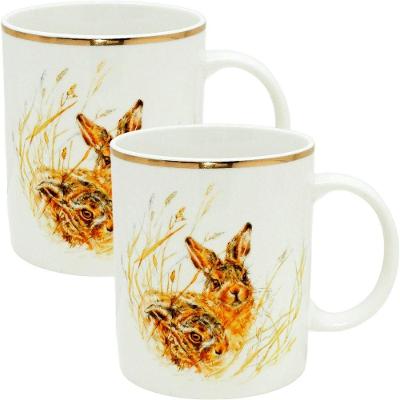 Kit Jogo De Caneca De Páscoa 12 Peças Coelho Em Argila De 380ml