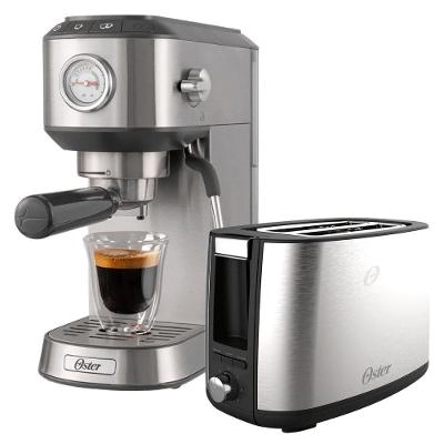 Kit Cafeteira Espresso Compacta E Torradeira Inox Oster 110V