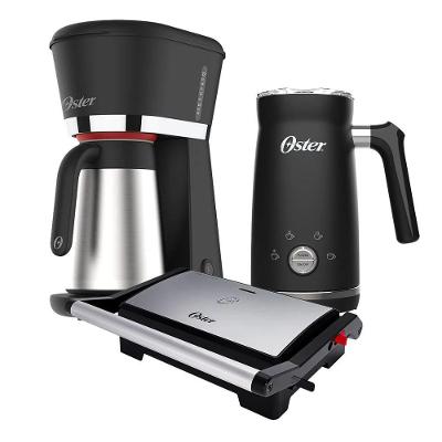 Kit Black Inox Oster - Cafeteira Espumador De Leite Mini Grill 220V