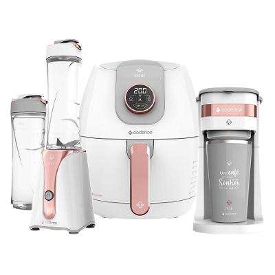 Kit Cadence Dream Rosé Gold Fritadeira Blender Cafeteira 220V