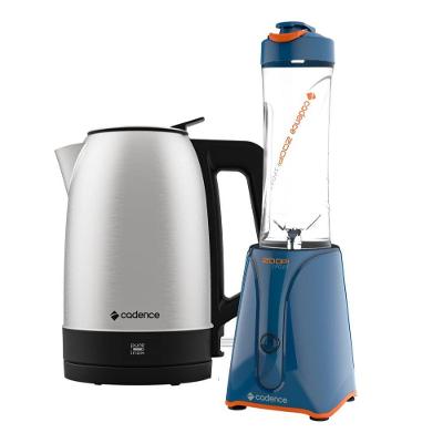 Kit Blender Zoop Sport E Chaleira Elétrica Inox Cadence 220V