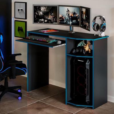 Mesa Para Pc Escrivaninha Home Office Gamer Azul