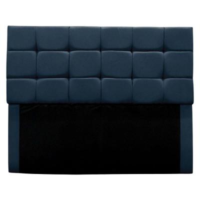 Cabeceira Estofada Cama Box Casal 160 Cm Clara Suede Azul Marinho