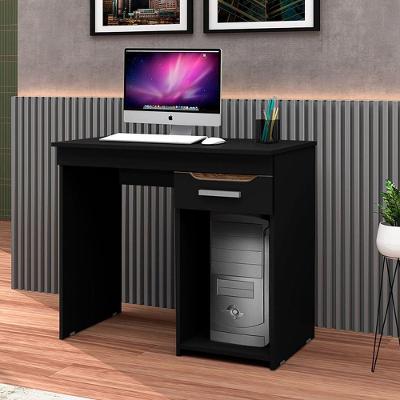 Mesa Escrivaninha Para Home Office Quenia Com 1 Gaveta - Preto