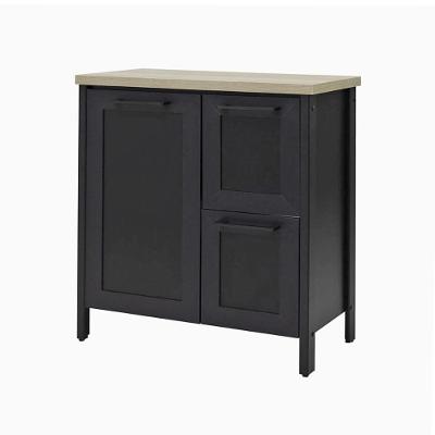 Aparador Buffet Ditália 1 Porta e 2 Gavetas com Espelho Bn-01 Preto