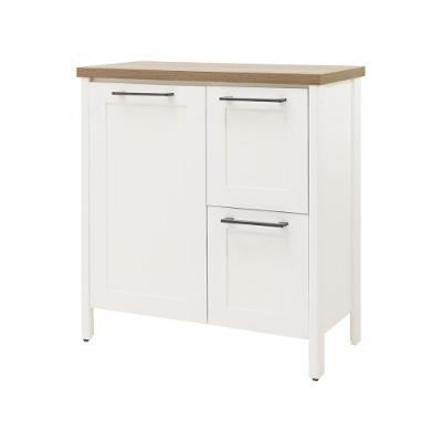 Aparador Buffet Ditália 1pt 2gav C/ Espelho Bn-01 Cor:branco Branco