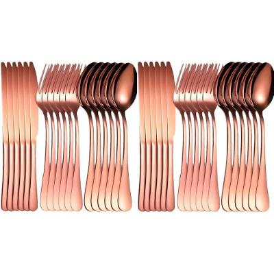 Kit Talheres 36pçs P-12 Pessoas Colher Garfo Faca Inox Rose