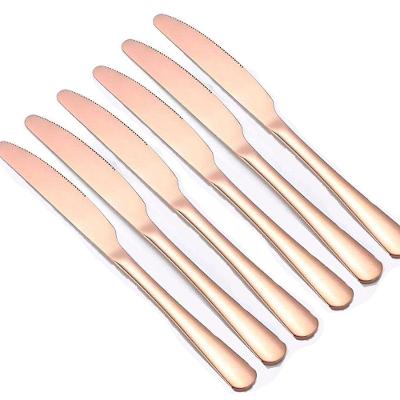 Conjunto 6 Peças Cortes De Mesa Inox Rose Gold Luxo Rústico