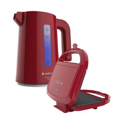 Kit Cadence Colors Vermelho Chaleira 1,7L E Sanduicheira 220V