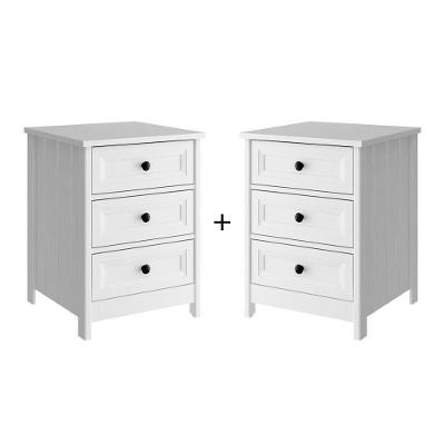 Mesa De Cabeceira Ditália 2 Un 3 Gavetas Dm-111 Branco
