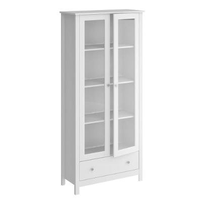 Estante Livreiro C/Iluminação 2 Portas 1gaveta Branco