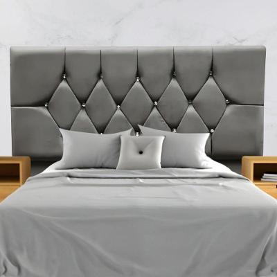 Cabeceira Para Cama Box Estofada King 195 Cm Suede Isabela Cinza