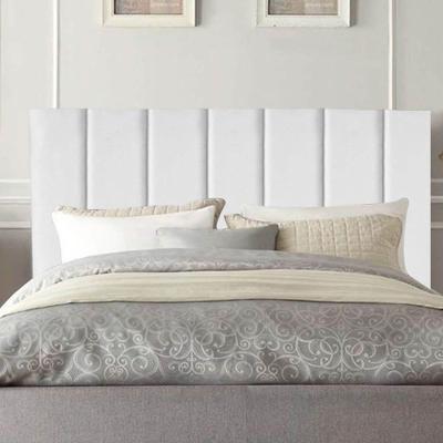 Cabeceira Estofada Cama Box Casal 140 Cm Laura Suede Branco
