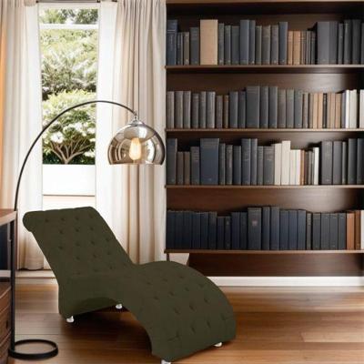 Recamier Divã Espreguiçadeira Para Sala E Cliníca Lara Suede Marrom